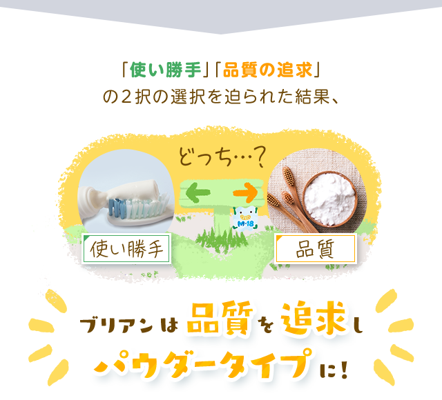 ブリアンは品質を追求し、パウダータイプに！