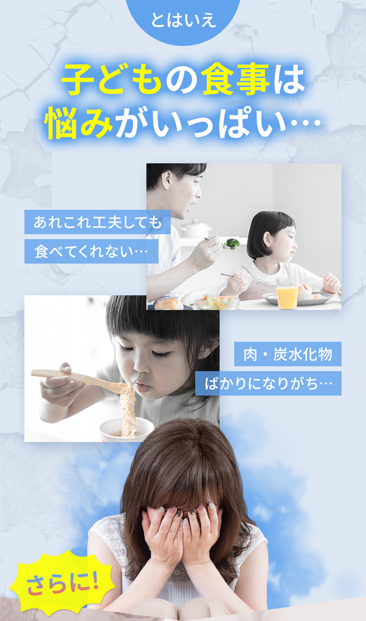 とはいえ 子どもの食事は悩みがいっぱい…